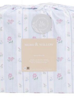 MOSS & WILLOW Henry Floral Stripe Sheet Set - Queen